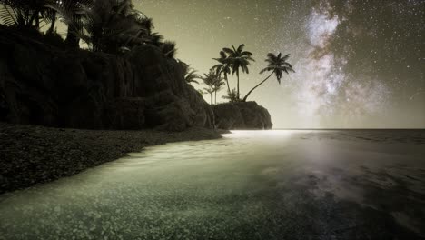 Beautiful-fantasy-tropical-beach-with-Milky-Way-star-in-night-skies